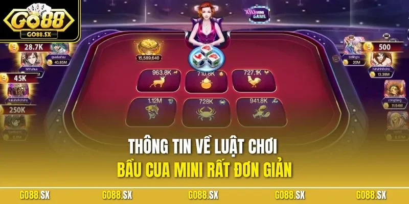 Thông tin về luật chơi bầu cua mini rất đơn giản